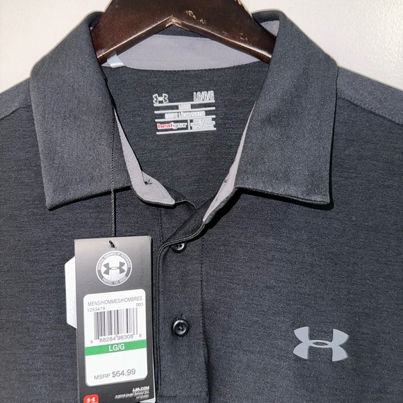 Under Armour Golf Polo Large Mens Gray NWT - Picture 3 of 7